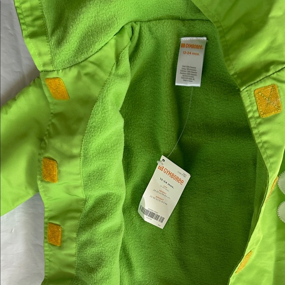 Gymboree Lime Green Hooded Raincoat with Flower Appliqués - Picture 6 of 10